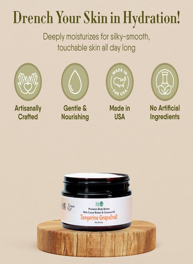 360Feel Tangerine Grapefruit Body Butter - Nourishing and Hydrating Shea Body Butter with a Gentle Formula - Handmade with Essential Oils - Creamy Formula - Zero Harsh Additives - 8 Ounce - Image 3