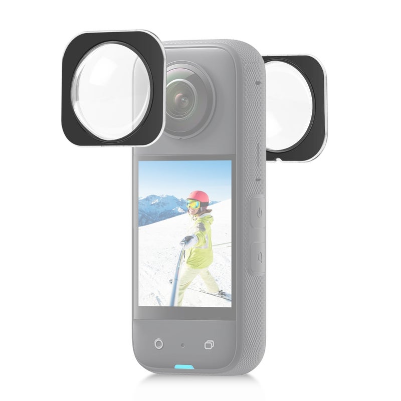 قطعتان من حماية عدسة كاميرا بانورامية / غطاء وحماية عدسة متوافق مع كاميرا Insta360 X3 - Image 1