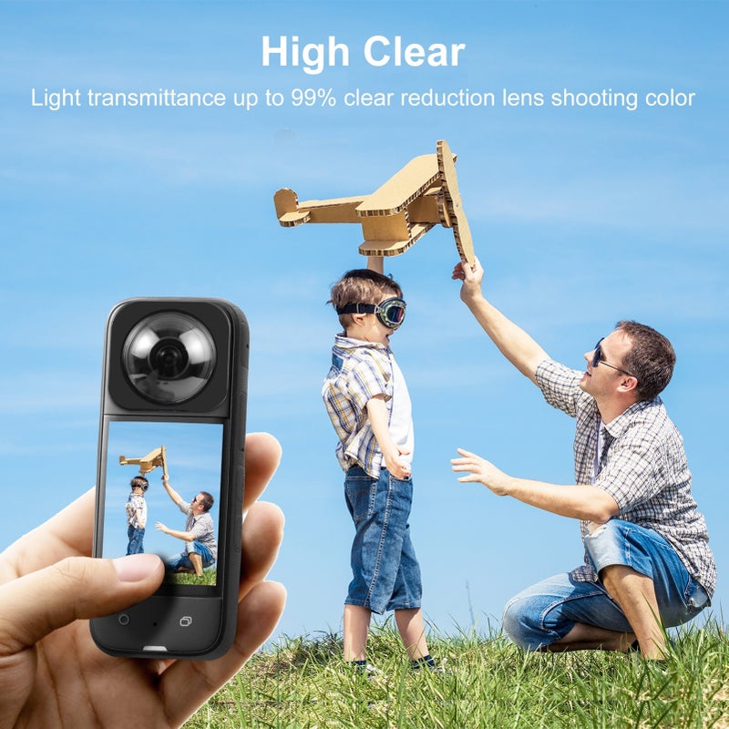 قطعتان من حماية عدسة كاميرا بانورامية / غطاء وحماية عدسة متوافق مع كاميرا Insta360 X3 - Image 4