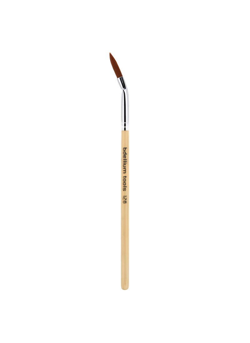 Bdellium Tools Bdellium Tools Professional Makeup Brush - Special FX Series 128 Bent Liner - With Soft Synthetic Fibers, For Painting Beneath Forehead (Bamboo, 1pc) 