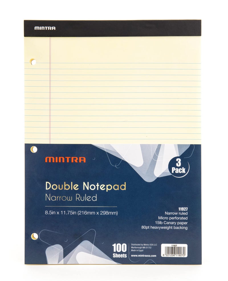 Mintra Office Legal Pads (Double Pad 3pk (Canary), 8.5in x 11in (Narrow Ruled)) - Image 5