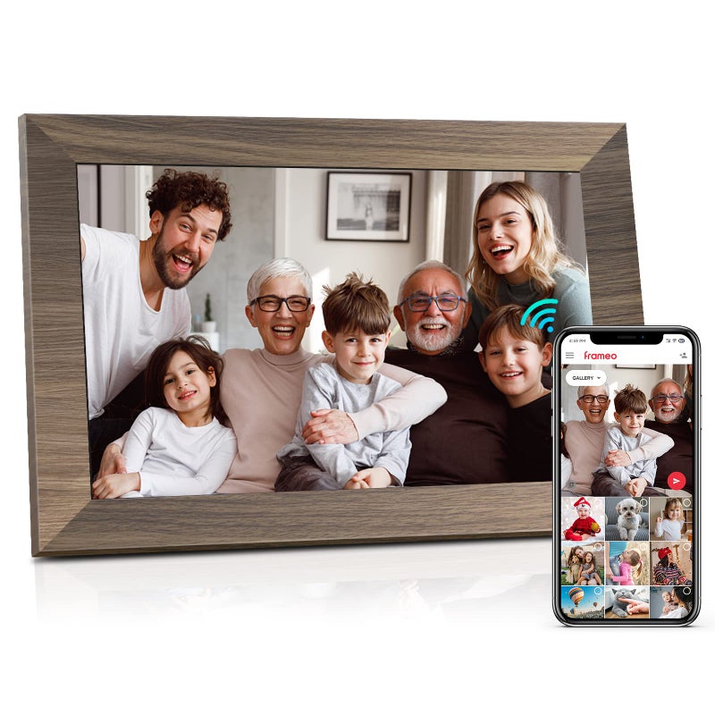 Canupdog WiFi Digital Picture Frame 10.1 Inch, IPS Touch Screen Smart Cloud Digital Photo Frame with 16GB Storage, Wall Mountable, Auto-Rotate, Share Photos from Anywhere Via App - Image 1