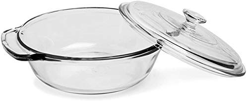 Swami Enterprise Glass Casserole Deep Round Serving Bowl with Glass LidOven and Microwave Safe 1 L Pcs of 1 - Image 3