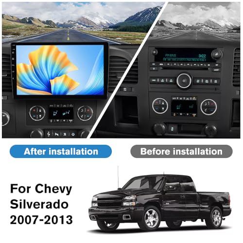 Vratzn [4Core 64GB] Vratzn Car Radio for Chevy Silverado 2007-2013 Tahoe GMC Sierra Yukon, 10 Inch Touch Screen Silverado Radio with CarPlay Android Auto Bluetooth AM FM Head Unit - Image 3