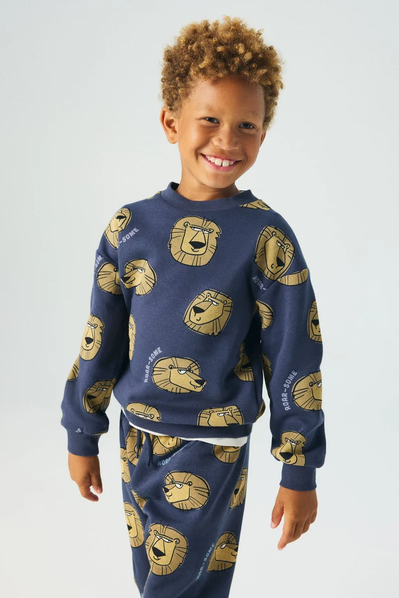 H&M 2-piece printed sweatshirt set