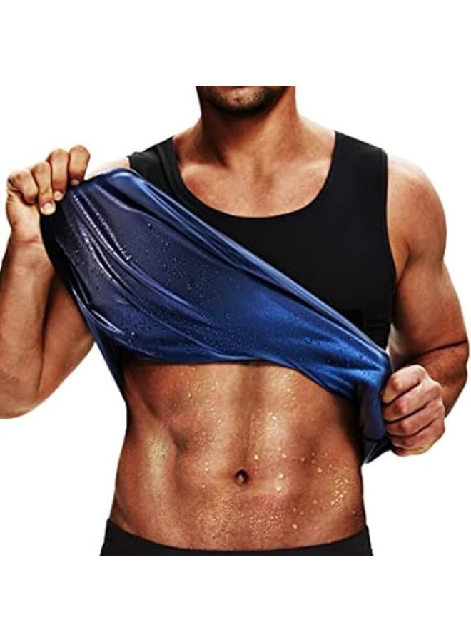INSIJAM Sauna Vest with Waist Trainer for Men Sauna Sweat Vest Workout Tank Top Waist Trainer Sleeveless Sauna Suit for Men Weight Loss for Men Compression Tank Top for Belly Fat Slimming - Image 1