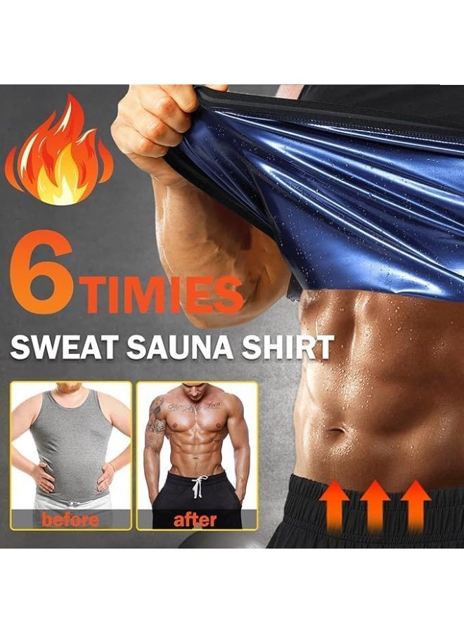 INSIJAM Sauna Vest with Waist Trainer for Men Sauna Sweat Vest Workout Tank Top Waist Trainer Sleeveless Sauna Suit for Men Weight Loss for Men Compression Tank Top for Belly Fat Slimming - Image 5