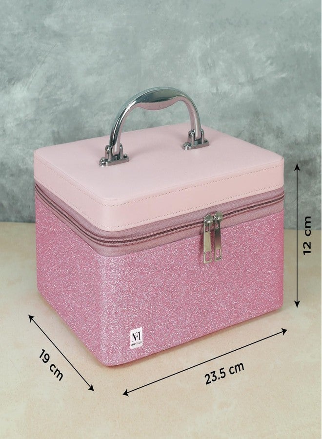 NFI essentials Makeup Box, Cosmetic Organiser for Women, Vanity Box for Bridal, Large Capacity Case for Cosmetics, Skincare, Brushes & Lipsticks, Singardani Box for Home & Travel - Image 4