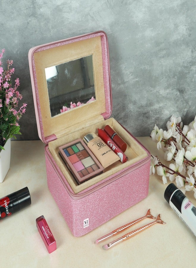 NFI essentials Makeup Box, Cosmetic Organiser for Women, Vanity Box for Bridal, Large Capacity Case for Cosmetics, Skincare, Brushes & Lipsticks, Singardani Box for Home & Travel - Image 2