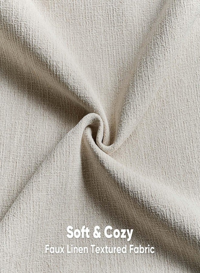 FUTEI Beige Chenille Decorative Throw Pillow Covers 18x18 Inch Set of 2,Soft Cozy Faux Linen Textured Cushion Case,Farmhouse Home Decor for Couch Living Room - Image 2