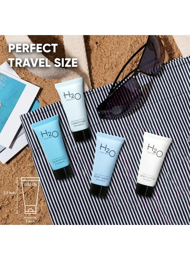 Terra Pure H2O Therapy Hotel Soaps & Toiletries Bulk Set | 1-Shoppe Amenities Kit | 0.85oz Shampoo & Conditioner, Body Wash, Lotion | Travel Size | 80 Pieces  - Image 4