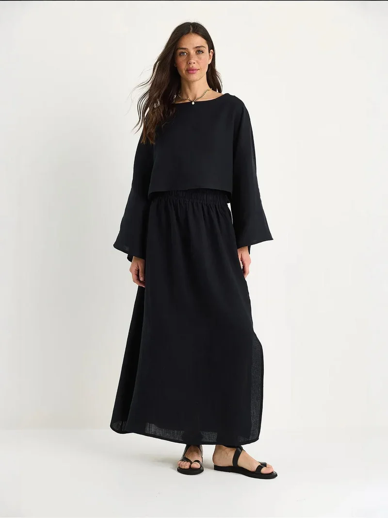 بيانكو لوتشي طقم بلوزة وتنورة بياقة دائرية منقوشة من لوتشي