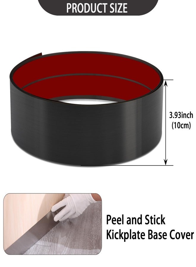 Coengwui Stainless Steel Kick Plate, Peel and Stick Kickplate Base Cover, Baseboard Molding Trim for Wall, Door, Kitchen Cupboard, Dishwasher Toe - Anti-Scratch Protection (3m x 10cm, Brushed Black) - Image 5