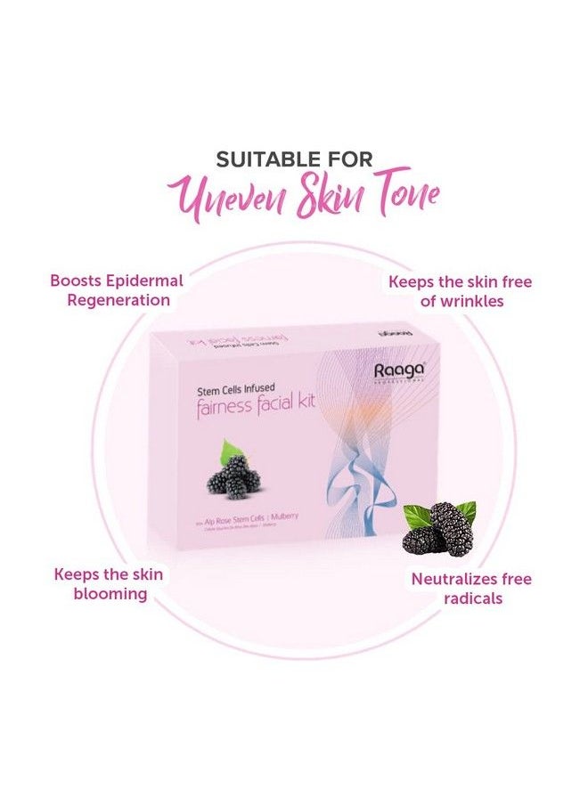 RAAGA PROFESSIONAL - Stemcell Fairness Facial Kit Infused With Alp Rose Stem Cells And Mulberry For A Glowing And Radiant Skin Suitable For Uneven Skin Tone 61 G - Image 1