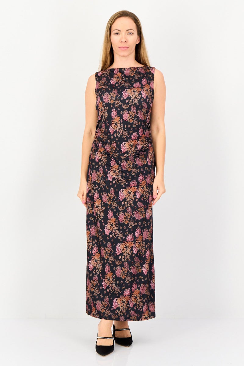 bebe Women Floral Print Maxi Dress, Multicolor - Image 1