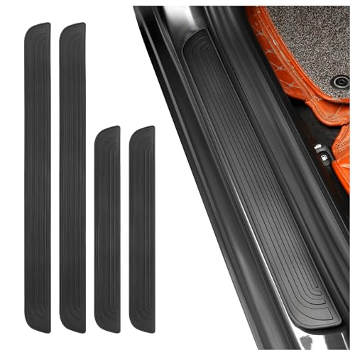 KIFIDAN 4PCS Car Door Sill Protector,Anti-Scratch & Waterproof Car Door Sills Scratch Protection,Universal Car Exterior Accessories Automotive Door Entry Guard for Car,Truck,SUV (Black, Width 1.96") - Image 1