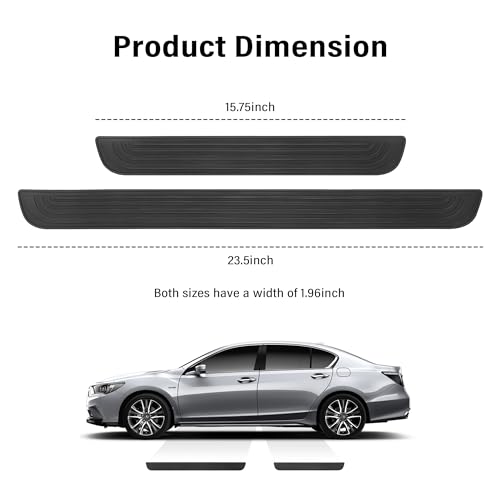 KIFIDAN 4PCS Car Door Sill Protector,Anti-Scratch & Waterproof Car Door Sills Scratch Protection,Universal Car Exterior Accessories Automotive Door Entry Guard for Car,Truck,SUV (Black, Width 1.96") - Image 2
