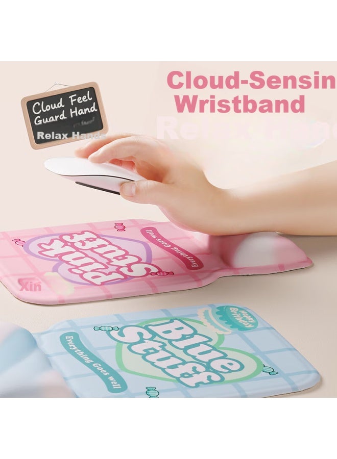 Kpte Cute Marshmallow Ergonomic Wrist Rest Mouse Pad Pink Mouse Wrist Support Silicone Non-slip Yellow - Image 3