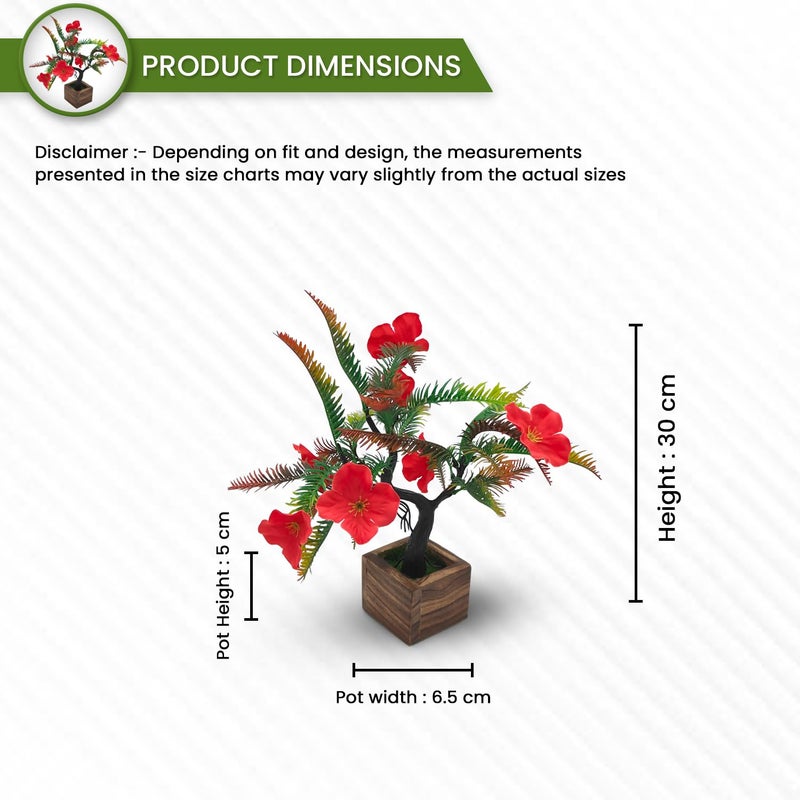 DecoreBugs Artificial Flower Tree Bonsai with Wooden Pot for Indoor Home Office Décor - Image 4