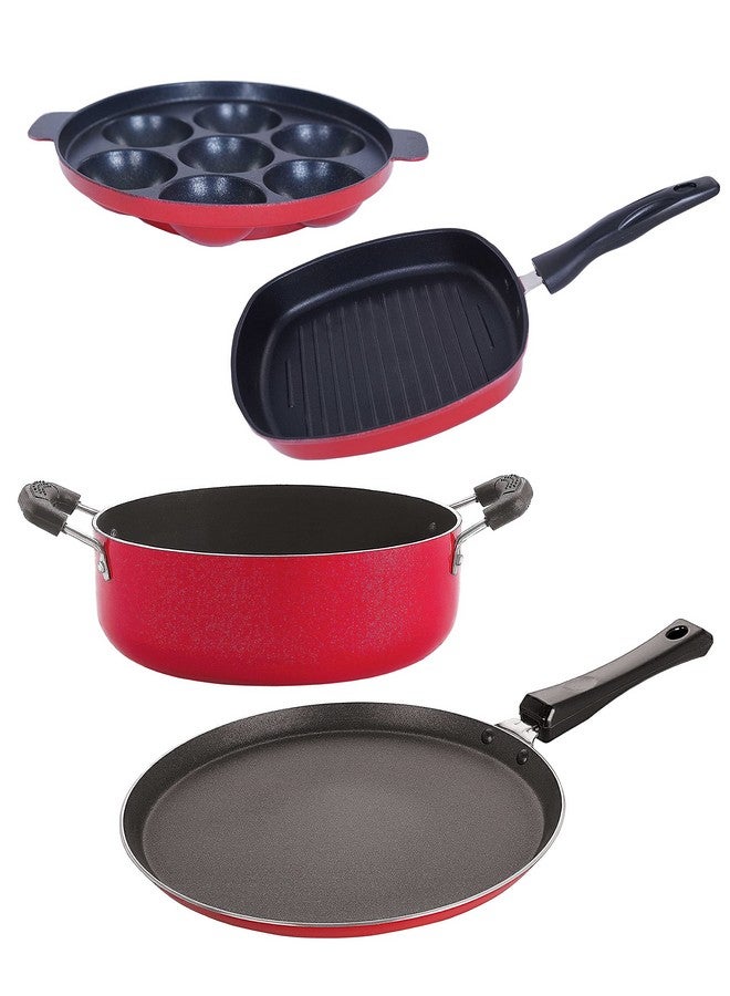 نيرلون مجموعة أدوات طهي غير لاصقة من نيرلون، مكونة من 4 قطع (FT12_AP7_GP22.5_CS24) - Image 1