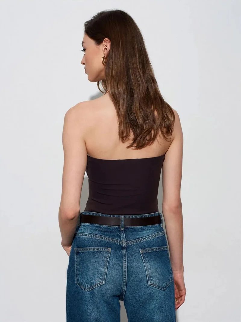 ديلفين DILVIN Strapless Slim-fit Jersey Blouse