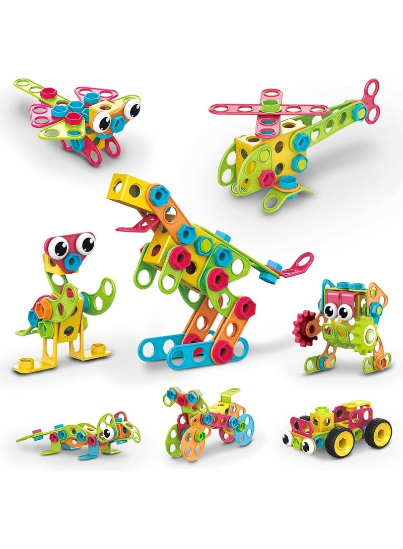 PicassoTiles مجموعة بناء هندسية من بيكاسو تايلز مع كتاب أفكار 250 قطعة | ألعاب STEM | مجموعة ألعاب تعليمية | كتل تكديس | تعزز مهارات حل المشكلات والمهارات الحركية الدقيقة | تحسن التنسيق والإبداع | هدية للأطفال والرضع | مجموعة بناء لتطوير عقل الطفل - Image 2