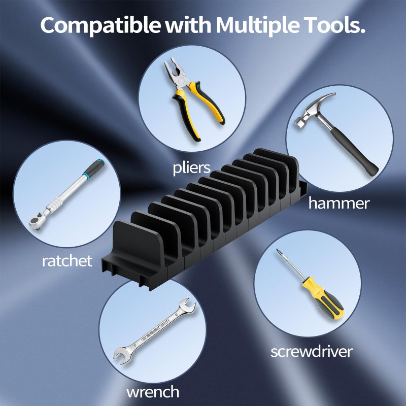 Mudygelay 44 PCS Plier Organizer for Toolbox & Tool Drawer, Modular Desgin Plier Holders, Modular Toolbox Organizer System for Professional and DIY Mechanics, Include 20 Big Slot and 22 Small Slot, Black - Image 4