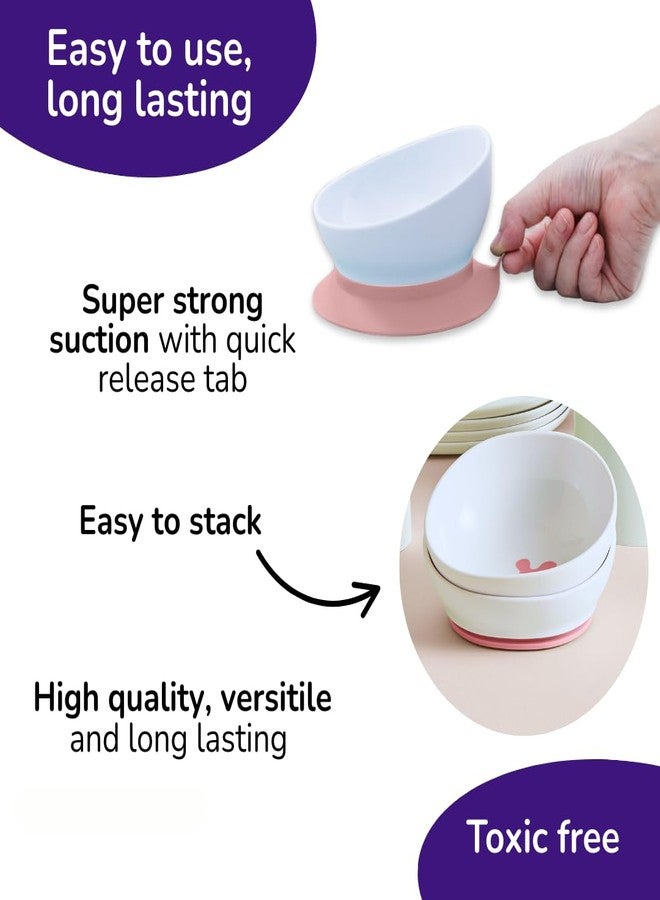 doddl Toddler and Baby Suction Bowl, Ergonomic Toddler Dishes for Self Feeding, 1-3 Year Olds, Dishwasher Safe, BPA Free (Dusky Rose) - Image 5
