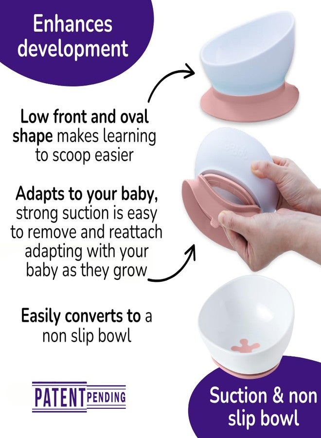 doddl Toddler and Baby Suction Bowl, Ergonomic Toddler Dishes for Self Feeding, 1-3 Year Olds, Dishwasher Safe, BPA Free (Dusky Rose) - Image 3
