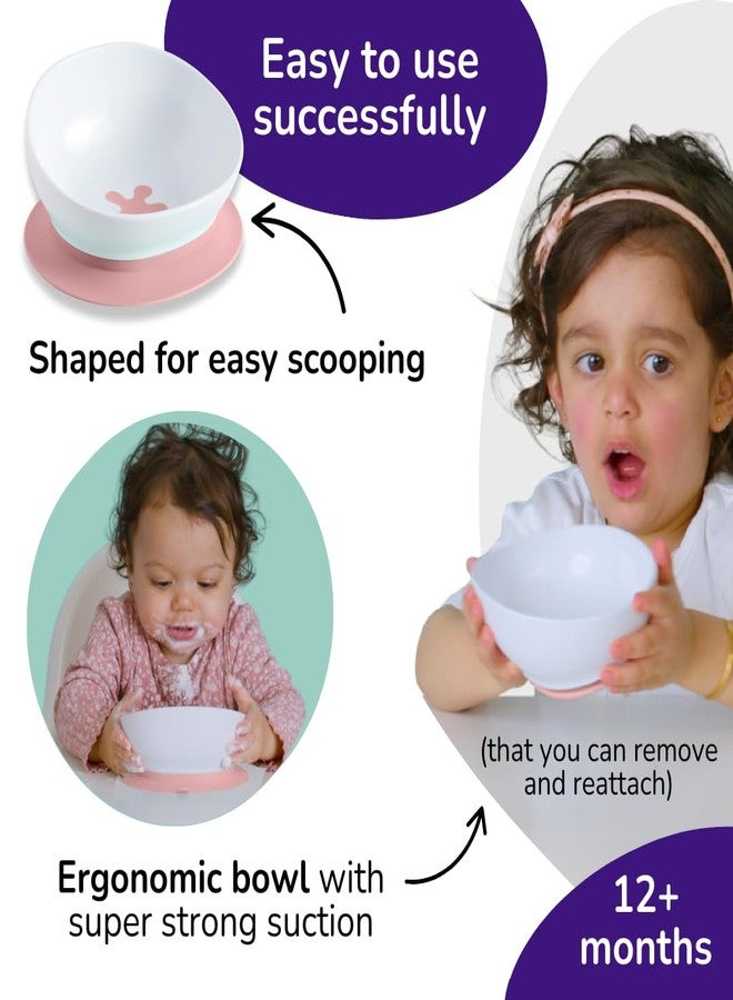 doddl Toddler and Baby Suction Bowl, Ergonomic Toddler Dishes for Self Feeding, 1-3 Year Olds, Dishwasher Safe, BPA Free (Dusky Rose) - Image 4