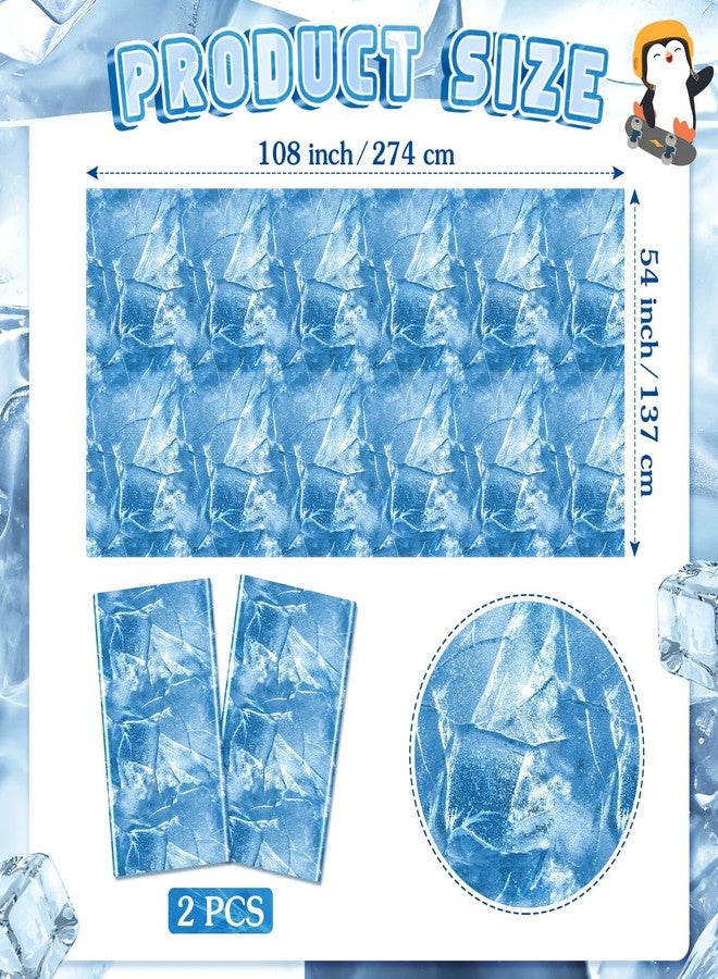 FuWeave 2 Pcs Ice Birthday Decorations Tablecloth 54 x 108 Inch Ice Tablecloth for Summer Party/Under Sea/Ocean Theme Party Decor Anime Character Cosplay Decoration - Image 2