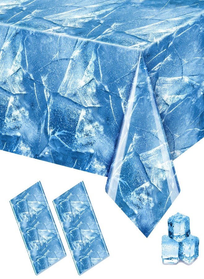 FuWeave 2 Pcs Ice Birthday Decorations Tablecloth 54 x 108 Inch Ice Tablecloth for Summer Party/Under Sea/Ocean Theme Party Decor Anime Character Cosplay Decoration - Image 1