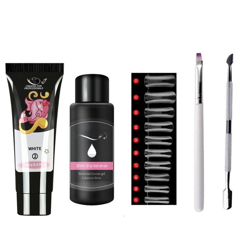 Manicure Set: 2 Sizes Transparent Nail Molds, Professional Glossy Long-Lasting Nail Glue - Fast Nail Design Creation Nail Extension Kit for Professional And Personal Use - Image 1