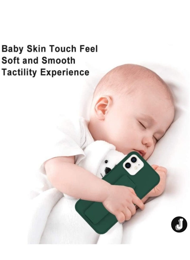 JAJEEK Green Magnetic Car Mount Case for iPhone 16 – Premium Silicone Kickstand with Hand Strap - Image 5