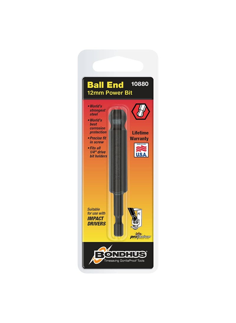 Bondhus Bondhus 10880 12Mm Ball End Tip Power Bit With Proguard Fini  - Image 1
