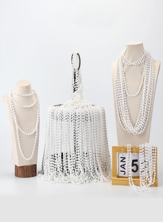 Becfupo 100 Pcs White Pearl Beaded Necklaces Bulk, Faux Pearl Beaded Necklaces (31.5 Inch, 7mm) For Wedding Birthday Party Decoration, Women Party Costume Accessories - Image 3