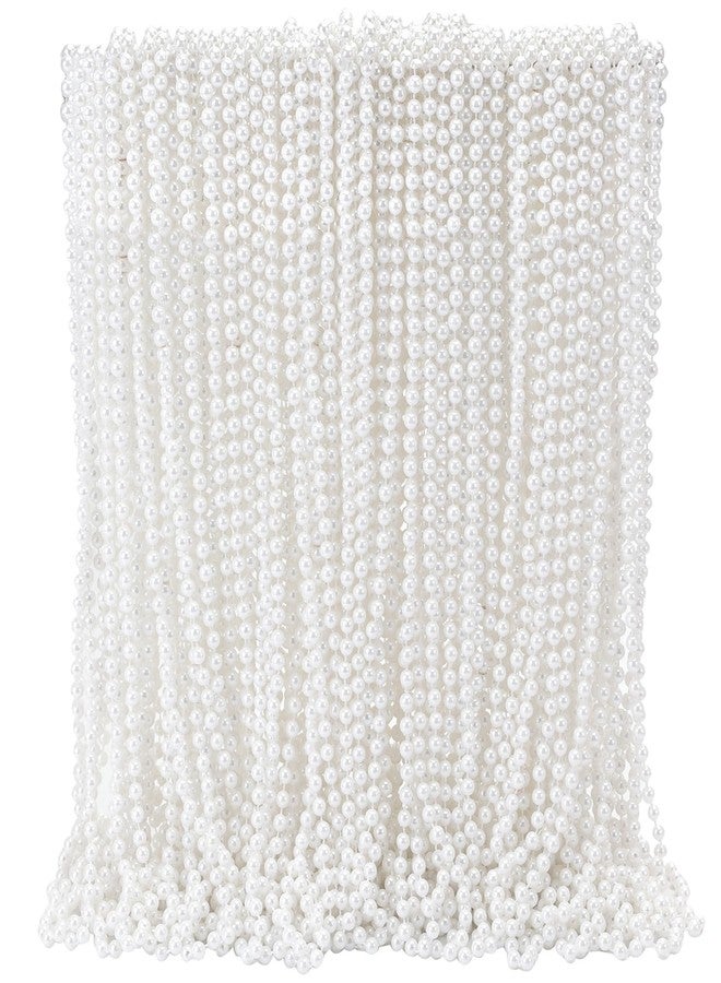 Becfupo 100 Pcs White Pearl Beaded Necklaces Bulk, Faux Pearl Beaded Necklaces (31.5 Inch, 7mm) For Wedding Birthday Party Decoration, Women Party Costume Accessories - Image 1