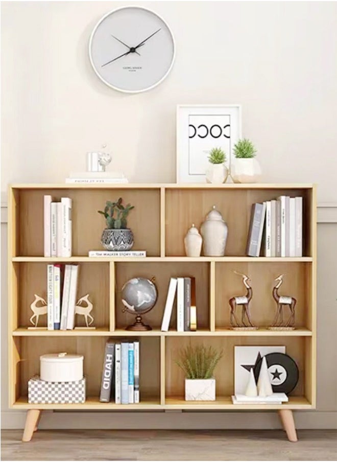 fashionhome - 3-Tier Floor Standing Display Cabinet Rack Wooden Open Shelf Horizontal Bookcase 100x24x107 cm - Image 1