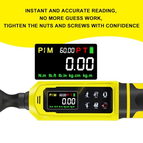 ATsafepro 3/8-Inch Digital Drive Torque Wrench-1-60Nm (1-44 ft-lb),High-Precision Torque Wrench with Buzzer, LED Flash, 5 Units, for Motorcycle & Home Repairs - Image 4