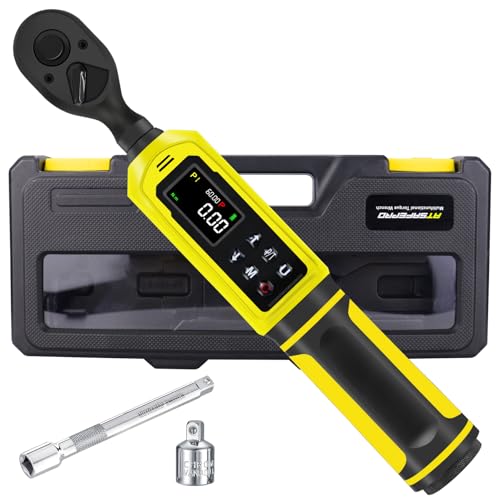 ATsafepro 3/8-Inch Digital Drive Torque Wrench-1-60Nm (1-44 ft-lb),High-Precision Torque Wrench with Buzzer, LED Flash, 5 Units, for Motorcycle & Home Repairs - Image 1