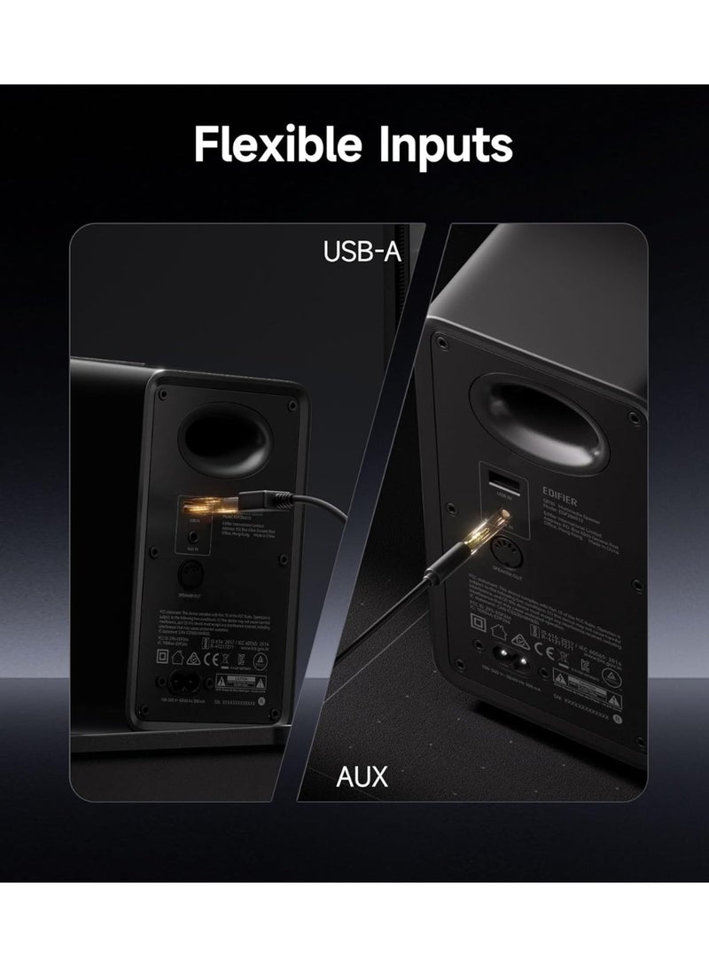 Edifier QR30 2.0 Desktop Active Speaker, Compact Bluetooth V5.4 Computer Speakers, Wireless Bookshelf Speaker, 30W (RMS), 3.5mm AUX & USB-A Wired Input, Dynamic Light Effects, App Control, White - Image 4