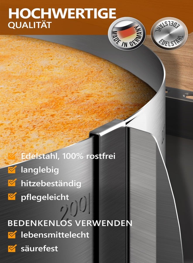 4smile Menz Stahlwaren GmbH Cake ring - Made in Germany - Stainless steel cake mold adjustable and can be fixed with clips - 3.3” high - for magical baking creations - Image 4