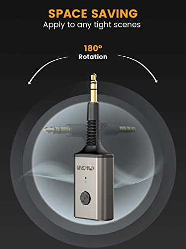 MaedHawk Portable Bluetooth 5.3 Wireless Audio Receiver, Rotatable 3.5mm Adapter for Car Home Stereo Speaker Wired Headphones, Hands-Free Calls - Image 5