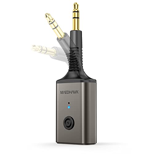 MaedHawk Portable Bluetooth 5.3 Wireless Audio Receiver, Rotatable 3.5mm Adapter for Car Home Stereo Speaker Wired Headphones, Hands-Free Calls - Image 1