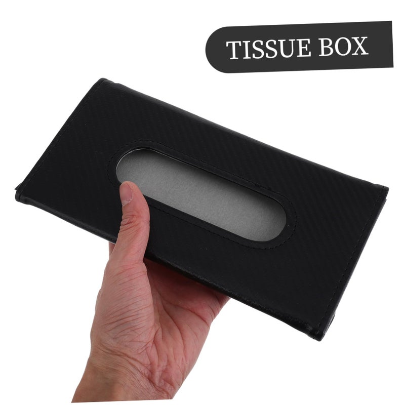 Black Car Sun Visor Tissue Holder Hanging Napkin Dispenser For Vehicle Organization - Image 5