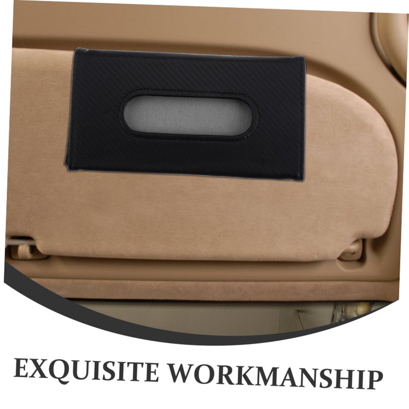 Black Car Sun Visor Tissue Holder Hanging Napkin Dispenser For Vehicle Organization - Image 4