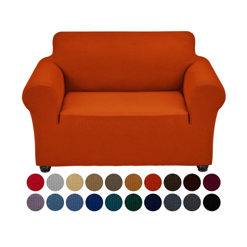 Joccun Stretch Chair Couch Cover1Piece Sofa Slipcover Spandex Jacquard Fabric Sofa Covers with Elastic BottomFurniture Protector for DogsCatsKidsArmchairPureed Pumpkin