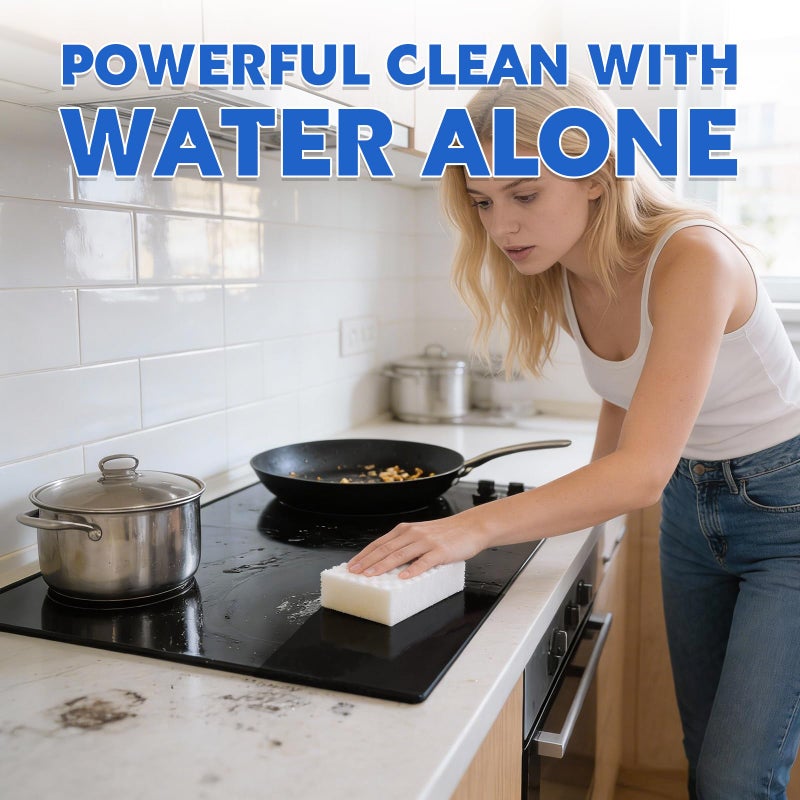ISDGER Glass Cooktop Cleaner Sponge, 10 Pack GRS Certified Stove Top Cleaner 2X Density Magic Melamine Sponge Eraser, Extra Durable & Long Lasting, for Kitchen Glass Marble Ceramics Top Daily Cleaning - Image 2