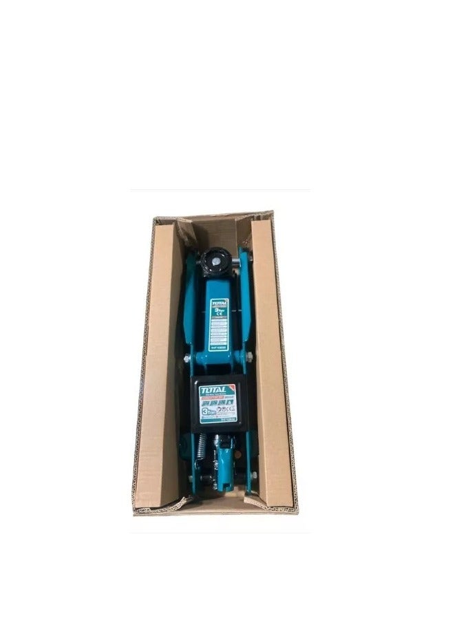 TOTAL 3 Ton Hydraulic Floor Jack – Heavy Duty Car Jack for Automotive Repair, Min. Height 135mm, Max. Height 410mm, 275mm Travel
