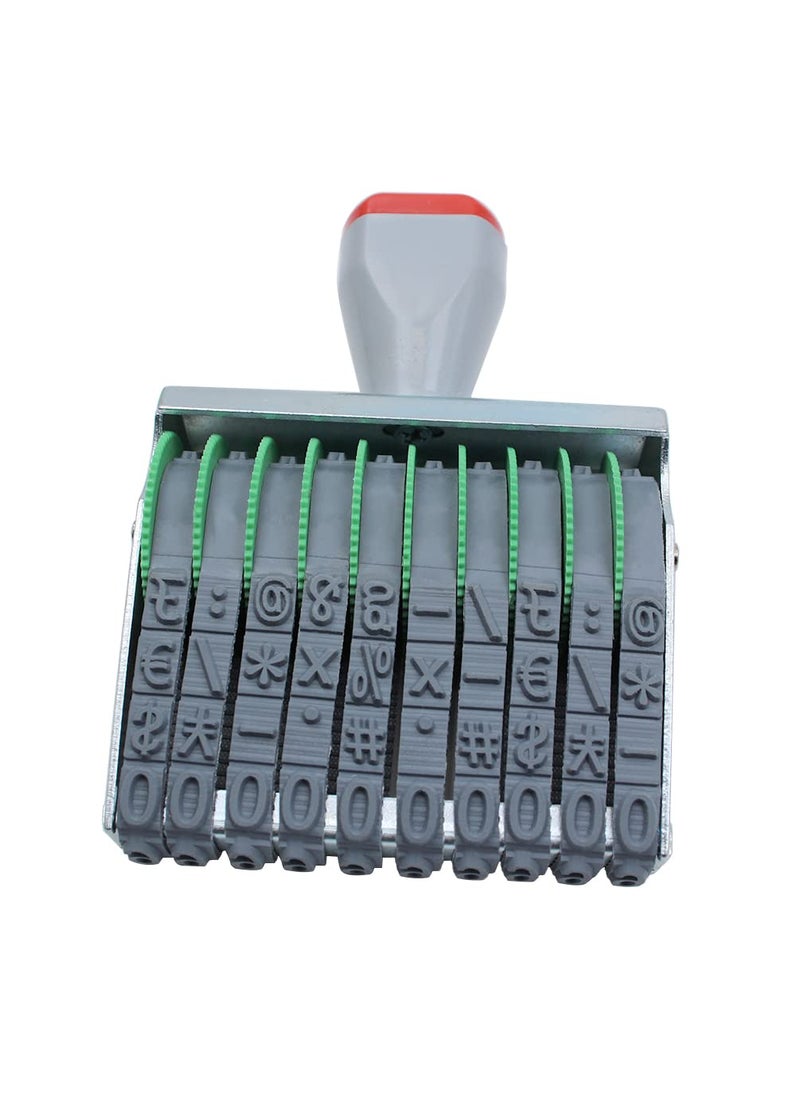 XIUXLI 10 Digits Number Stamps Business Stamps Date Office Stamps Personalized Stamp Rubber Stamp Number Rubber Stamp Multi Functional Creative Rolling Wheel Stamp Symbol Custom 